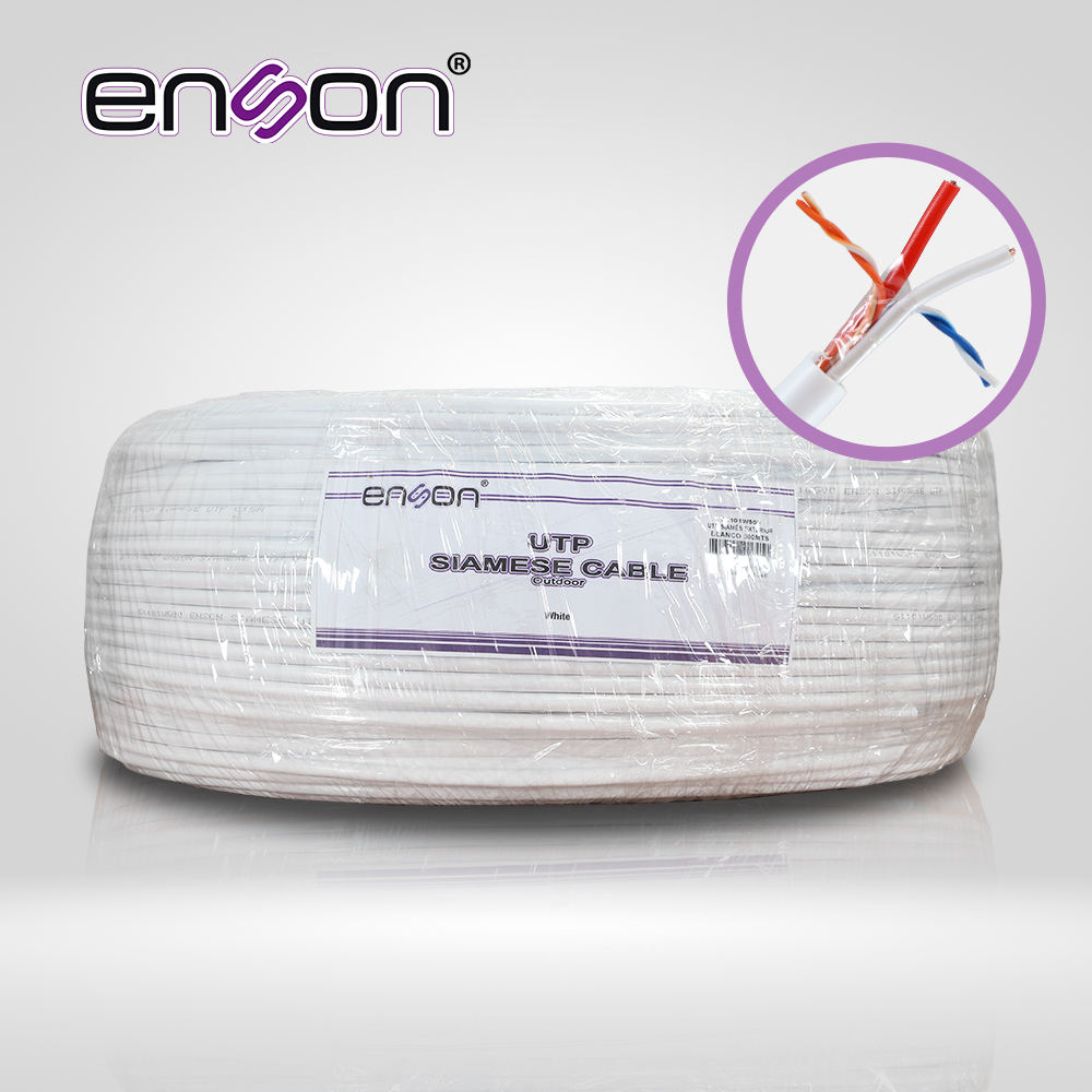 Imagen de CABLE UTP SIAMES ENSON 51101W500 4C PARA DATOS Y DOS CABLES CALIBRE 18AWG (ROJO Y NEGRO) PARA ALIMENTACIÓN, DISEÑADO PARA SU USO EN SOLUCIONES DE CCTV UNICAMENTE, BOBINA DE 500 METROS COLOR BLANCO PARA SU USO EN EXTERIOR