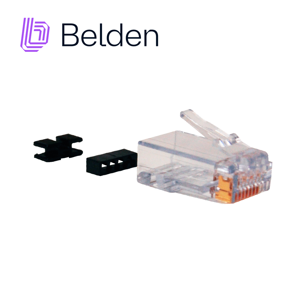 Imagen de PLUG RJ45 UTP CAT6/CAT6A BELDEN CAPFCU-B25 / TRANSPARENTE / PAQUETE DE 25 PIEZAS