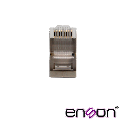 Imagen de CONECTOR PLUG  SRJ45 BLINDADO CAT5E ENSON ENS-SRJ45-CAT5E PARA CABLE UTP BLINDADO PONCHADO TRADICIONAL
