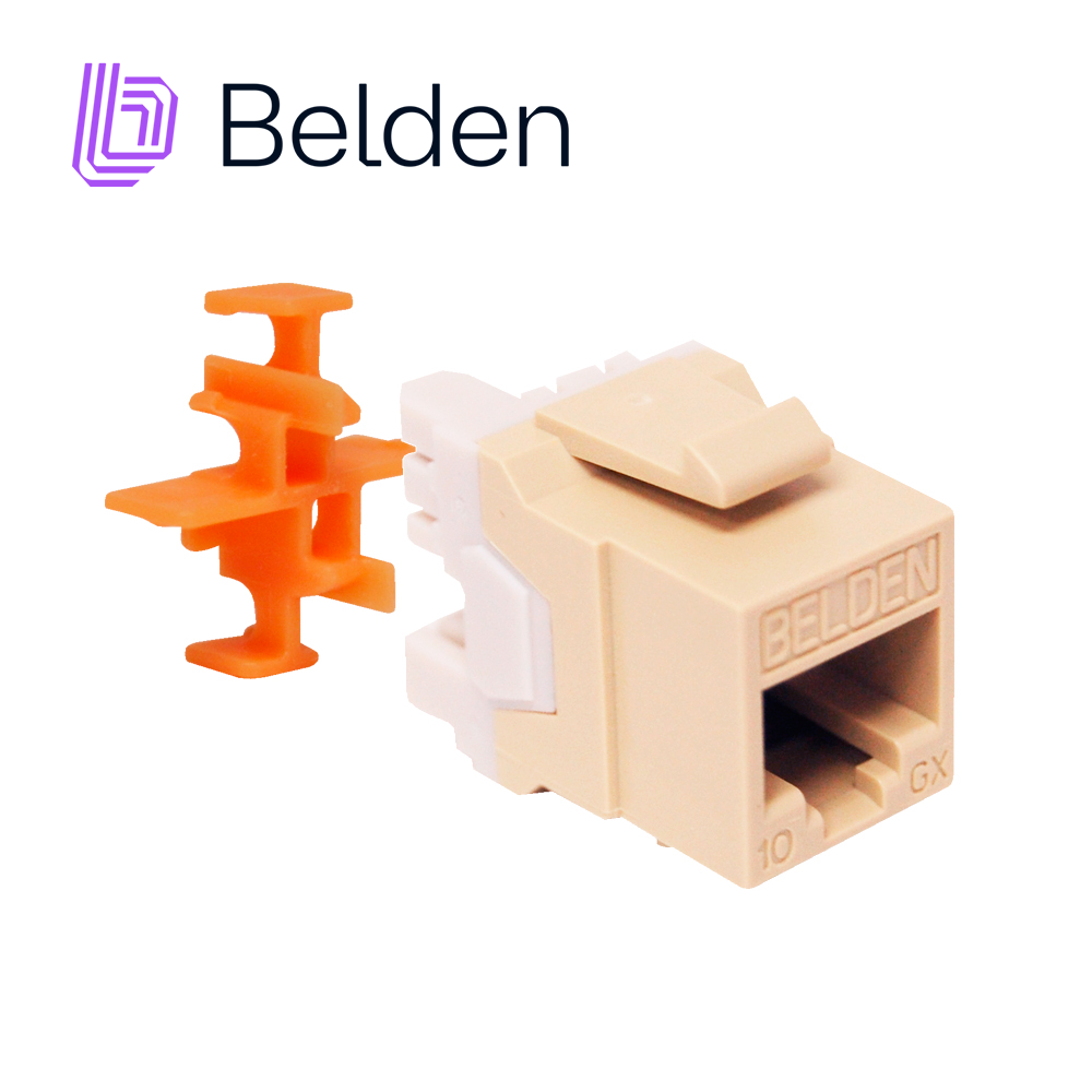 Imagen de CONECTOR MODULAR JACK RJ45 CAT6A BELDEN AX103073 ESTILO KEYCONNECT MARFIL COMPATIBLE CON FACEPLATE AX102660,AX102655,AX102249 PATCH PANEL MODULAR AX103114,AX103115,AX104599 ESQUEMA DE CABLEADO T568A/B HERRAMIENTA COMPATIBLE AX100749 USO INTERIOR CALIBRE DEL CONDUCTOR 22-24 AWG