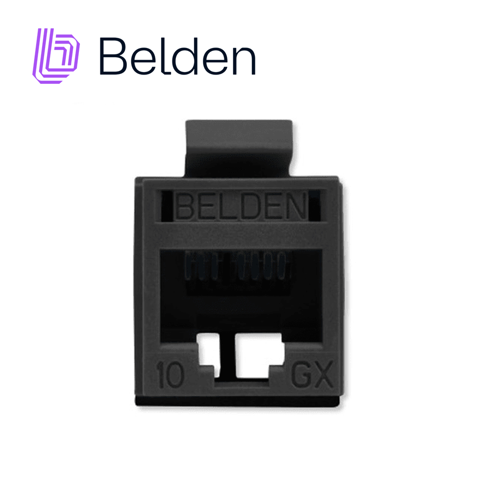 Imagen de CONECTOR MODULAR JACK CAT6A RJ45 BELDEN RVAMJKUBK-S1 / REVCONNECT / INTERIOR / NEGRO / PIEZA