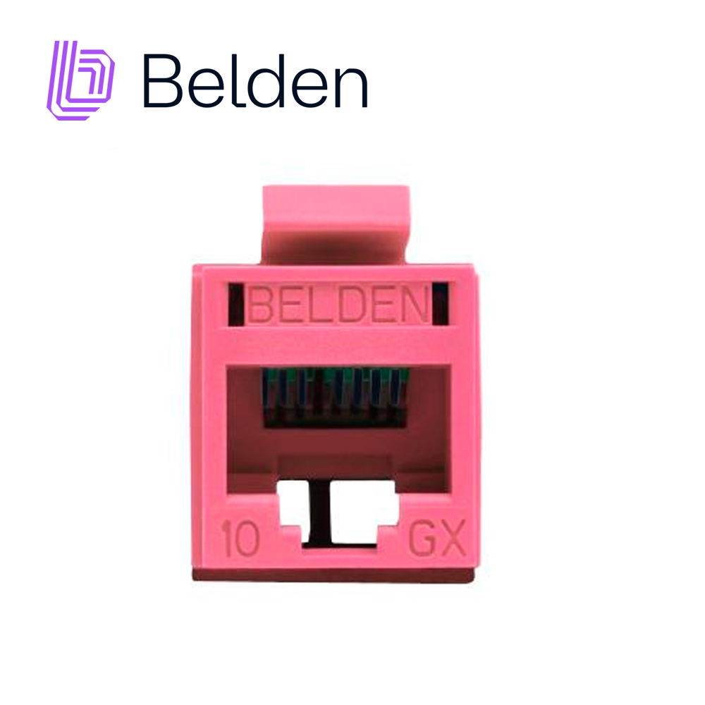 Imagen de CONECTOR MODULAR JACK RJ45 CAT6A REVCONNECT BELDEN RVAMJKUTR-S1 ESTILO KEYCONNECT ROJO  CLARO COMPATIBLE CON FACEPLATE AX102660,AX102655,AX102249 ESQUEMA DE CABLEADO T568A/B HERRAMIENTA COMPATIBLE RVUTT01 USO INTERIOR CALIBRE DEL CONDUCTOR 23-24 AWG