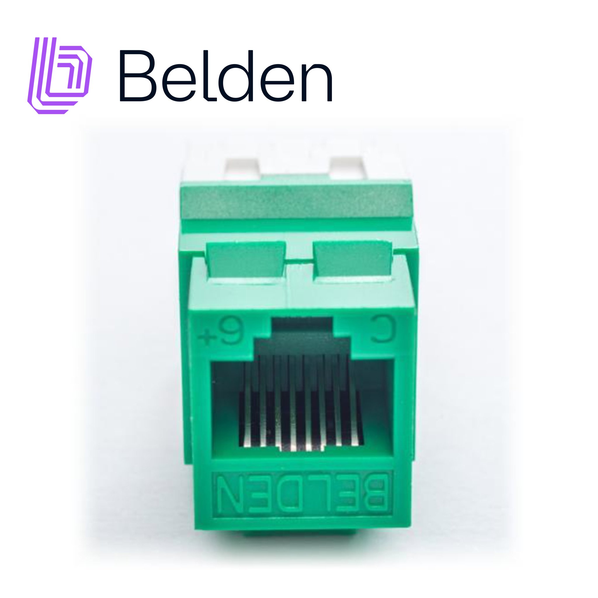 Imagen de CONECTOR MODULAR JACK CAT6+ RJ45 BELDEN AX104192 / KEYCONNECT / INTERIOR / VERDE / PIEZA