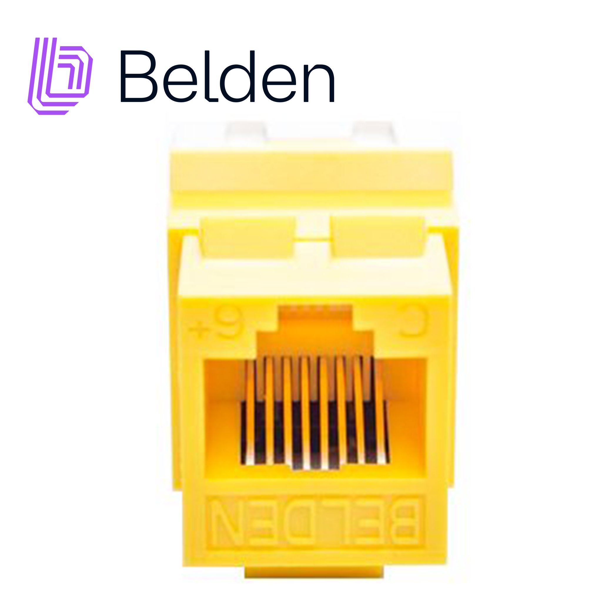 Imagen de CONECTOR MODULAR JACK CAT6+ RJ45 BELDEN AX104191 / KEYCONNECT / INTERIOR / AMARILLO / PIEZA