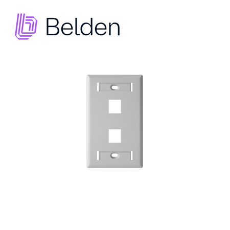 Imagen de PLACA DE PARED (FACEPLATE) BELDEN AX102655 / INTERIOR / BLANCO / 2 PUERTOS / PIEZA