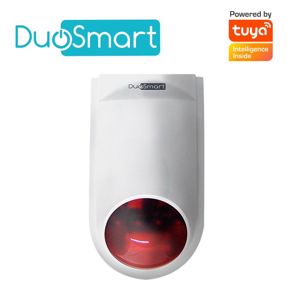 Imagen de SIRENA INTELIGENTE WIFI 2.4 DUOSMART B20 STANDALONE MONITOREO EN APP DUOSMART  **SOPORTA DISPOSITIVOS RF DUOSMART SERIE C**  20 CONTROLES 60 DISPOSITIVOS EN MODO 24HRS AUDIBLE INTERIORES O PERIMETRALES
