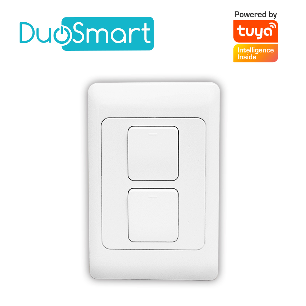 Imagen de SWITCH APAGADOR WIFI 2.4 GHZ DUOSMART A20  DE 2 UNIDADES COMPATIBLE CON ALEXA Y GOOGLE HOME CON TEMPORIZADORES COMPATIBLE CON APP DUOSMART