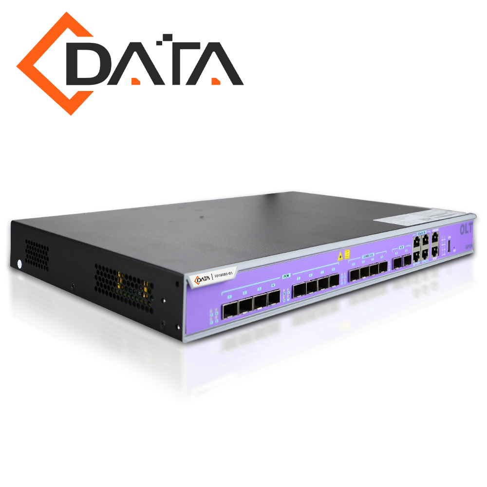 Imagen de GPON OLT C-DATA FD1608S-B1 / 8 PUERTOS PON SFP SC-UPC / 4 PUERTOS COMBO RJ45 GIGABIT ETHERNET MAS 4 UPLINK SFP GIGABIT / 2 PUERTOS SFP PLUS 10 GIGABIT / RACKEABLE 1U / DIVISIÓN DE HASTA 128 / DISTANCIA HASTA 20KM / FUENTE REDUNDANTE