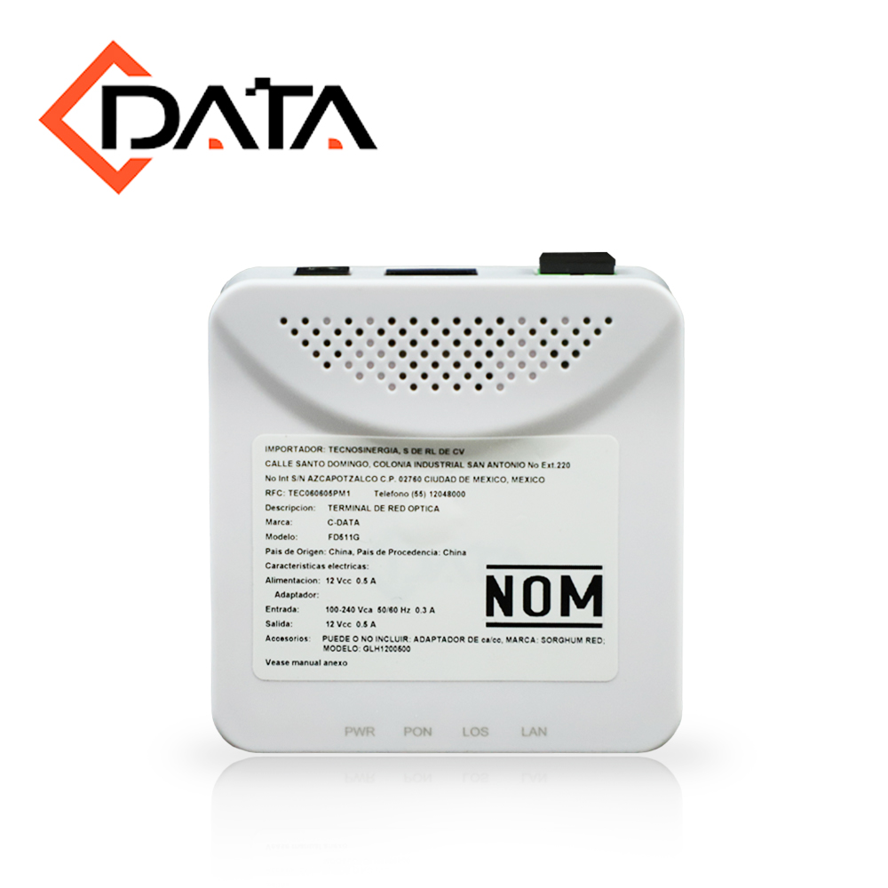 Imagen de GPON ONT-ONU C-DATA FD511G / 1 PUERTO GPON SC-APC / 1 PUERTO GIGABIT ETHERNET / ALIMENTACIÓN 12VDC / DOWNSTREAM 2.48GBPS / UPSTREAM 1.24GBPS / HOGAR Y OFICINA (PARA ESCRITORIO).