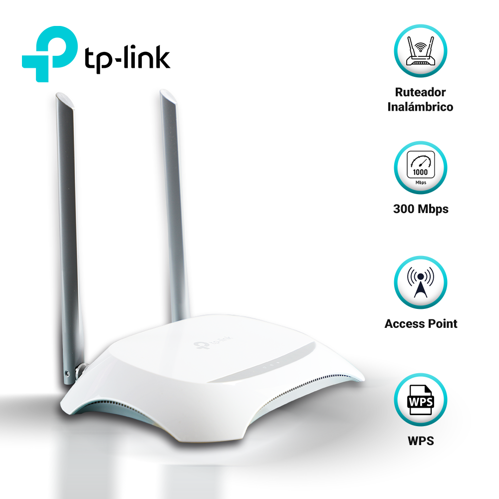 Imagen de RUTEADOR INALAMBRICO TL-WR840N TP-LINK / 1 PUERTO WAN 10/100 MBPS / 4 PUERTOS LAN 10/100 MBPS / MODOS DE OPERACIÓN: RUTEADOR-EXTENSOR DE RANGO-PUNTO DE ACCESO-MODO WISP / FRECUENCIA DE 2.4GHZ B/G/N / VELOCIDADES DE HASTA 300 MBPS.