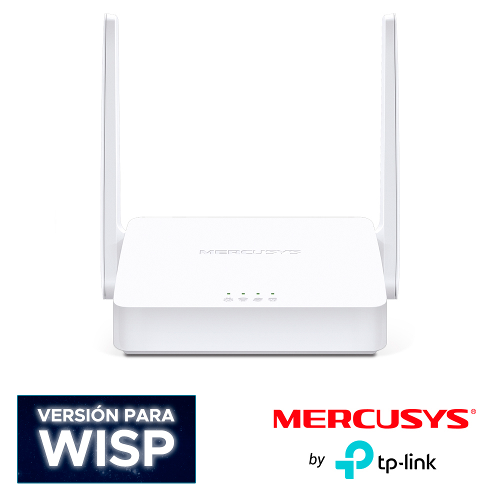 Imagen de ROUTER INALAMBRICO MERCUSYS MW302R VELOCIDAD DE TRANSMISIÓN INALÁMBRICA 300 MBPS ADMITE 4 MODOS DE OPERACIÓN: ENRUTADOR, PUNTO DE ACCESO, EXTENSOR DE RANGO, WISP. CONTROL PARENTAL SUPERVISA NIÑOS O AL PERSONAL LIMITANDO EL ACCESO 1 PUERTO WAN 10/100 MBPS 2 PUERTOS LAN 10/100 MBPS FRECUENCIA 2.4 GHZ 2 ANTENAS FIJAS DE 5 DBI USO INTERIOR