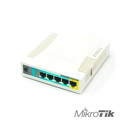 Imagen de RUTEADOR INALÁMBRICO MIKROTIK RB951UI-2HND,2.4GHZ, 5 FAST GABINETE DE PLÁSTICO IDEAL PARA CASA U OFICINA.