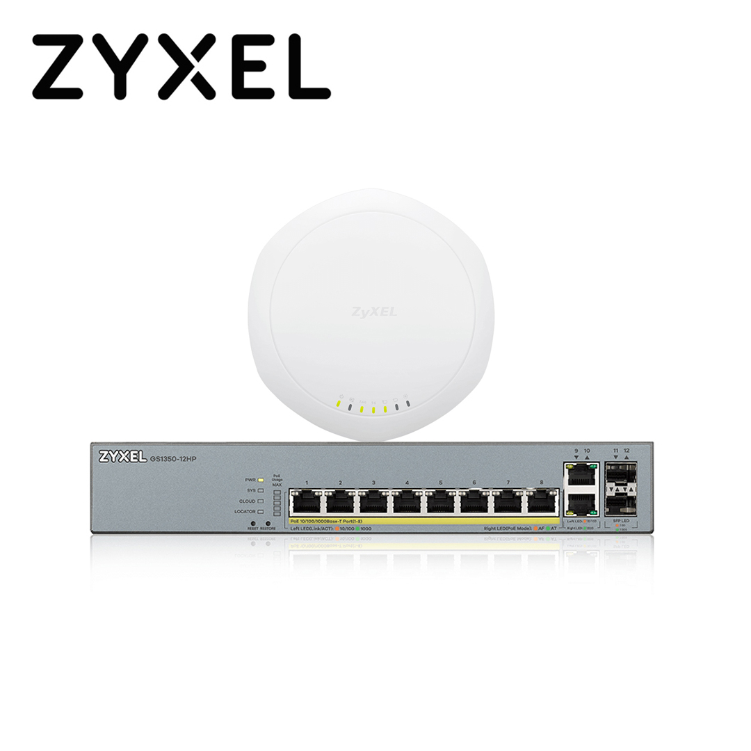 Imagen de KIT WIFI PROFESIONAL MESH ZYXEL CUBRE MAS DE 6 HABITACIONES INCLUYE 3 NWA1123-ACPRO Y 1 GS1350-12HP