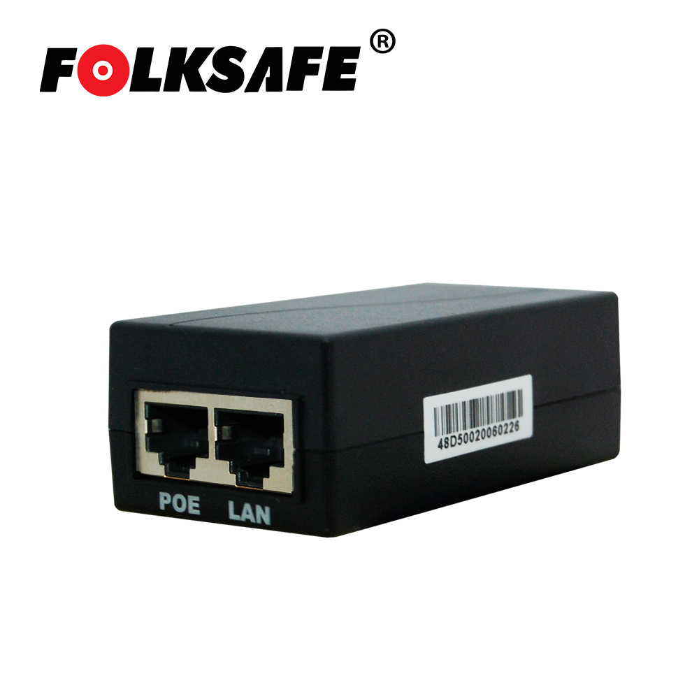 Imagen de INYECTOR POE FOLKSAFE FS-48D500 / FAST ETHERNET / 802.3AF / ENTRADA DE VOLTAJE 100-240VAC / SALIDA DE VOLTAJE 48VCD, 0.5A - IDEAL PARA VIDEO IP