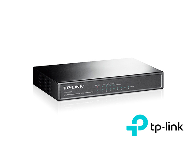 Imagen de SWITCH NO ADMINISTRABLE TP-LINK TL-SF1008P/ 8 PUERTOS RJ45 10/100 MBPS/ 4 PUERTOS POE 802.3 AF/ SOPORTA POE MÁXIMO 57 W PARA 4 PUERTOS/ CARCASA METÁLICA IDEAL PARA ESCRITORIO/ USO INTERIOR