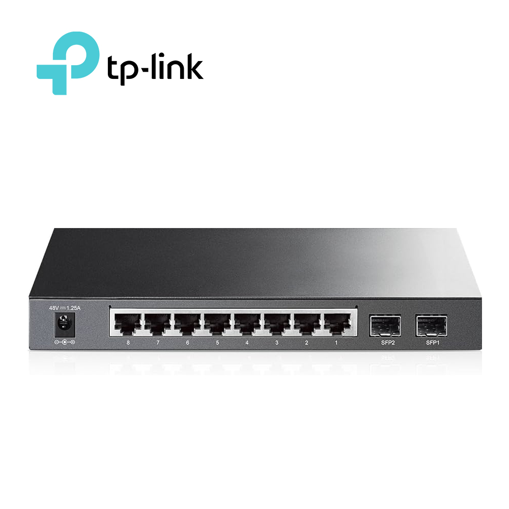 Imagen de SWITCH ADMINISTRABLE TP-LINK SG2210P (TL-SG2210P) / 8 PUERTOS RJ45 POE AF 10/100/1000 MBPS/ 2 PUERTOS FIBRA OPTICA SFP (VACÍO) GIGABIT/ POTENCIA POE TOTAL 53 W/ APLICACIONES L2/L3/L4 QOS E IGMP SNOOPING PARA OPTIMIZAR VOZ Y VIDEO GESTIÓN CLI WEB