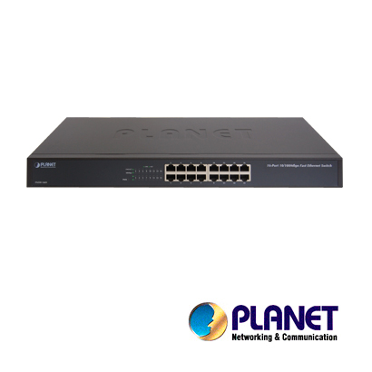Imagen de SWITCH NO ADMINISTRABLE / PLANET FNSW-1601 / 16 PUERTOS RJ45 / VELOCIDAD DE TRANSMISIÓN 10/100 MBPS / DIP SWITCH (ESTÁNDAR, VLAN, CONTROL DE FLUJO, AMPLIAR DISTANCIA) / MONTAJE EN RACK / AUTONEGOCIACIÓN DE PUERTOS / 13W DE CONSUMO.