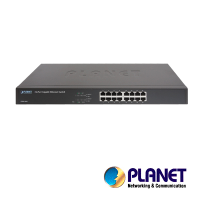 Imagen de SWITCH 16 PUERTO RJ45 GIGABIT ETHERNET / VELOCIDAD DE TRANSMISIÓN DE 10/100/1000 MBPS / PLANET GSW-1601 / NO ADMINISTRABLE / AUTONEGOCIACIÓN DE PUERTOS / CONSUMO DE 9W / INTERRUPTOR DIP SWITCH (VLAN, ESTÁNDAR, CONTROL DE FLUJO, AMPLIAR DISTANCIA) / RECINTO DE METAL.