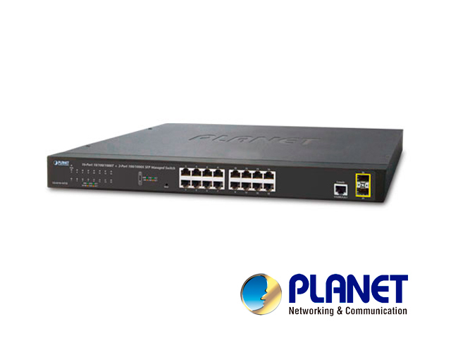 Imagen de SWITCH PLANET GS-4210-16T2S/ ADMINISTRABLE-L2/L4/ 16 PUERTOS RJ45 VELOCIDAD DE TRANSMISION 10/100/1000 MBPS+ 2 PUERTOS FIBRA SFP 1000 MBPS + 1 PUERTO RJ45 SERIAL/ MONTAJE EN RACK/ CARCASA METALICA