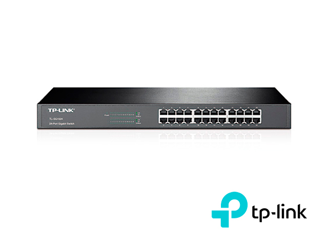 Imagen de SWITCH NO ADMINISTRABLE TP-LINK TL-SG1024 CUENTA CON 24 PUERTOS RJ45 10/100/1000 MBPS MONTAJE EN RACK CARCASA METÁLICA DE 19 PULGADAS/ TECNOLOGÍA DE EFICIENCIA ENERGÉTICA/ USO INTERIOR