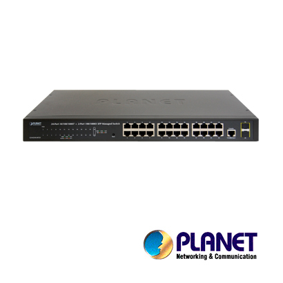 Imagen de SWITCH 24 PUERTOS RJ45 GIGABIT ETHERNET 10/100/1000 MBPS / PLANET GS-4210-24T2S / 2 RANURAS MINI-GBIC / SFP 100/1000 MPBS / SWITCH ADMINISTRABLE / INTERFAZ DE CONSOLA RJ45 PARA ADMINISTRACIÓN BASICA / SOPORTA VLAN / RECINTO DE METAL