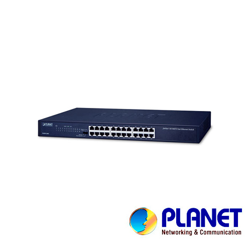 Imagen de SWITCH PLANET FNSW-2401 NO ADMINISTRABLE / 24 PUERTOS RJ45 VELOCIDAD DE TRANSMISION 10/100 MBPS / TEMPERATURA DE OPERACION 0-50 GRADOS CENTIGRADOS / MONTAJE EN RACK