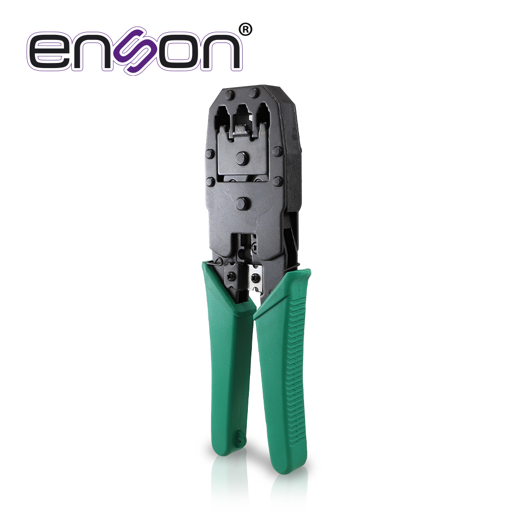 Imagen de PINZAS PONCHADORAS ENSON ENS-NT01 PARA RJ9 (4 PINES) RJ11 (6 PINES) Y RJ45 (8 PINES) CON CUCHILLA DE CORTE Y PELADO DE CABLE