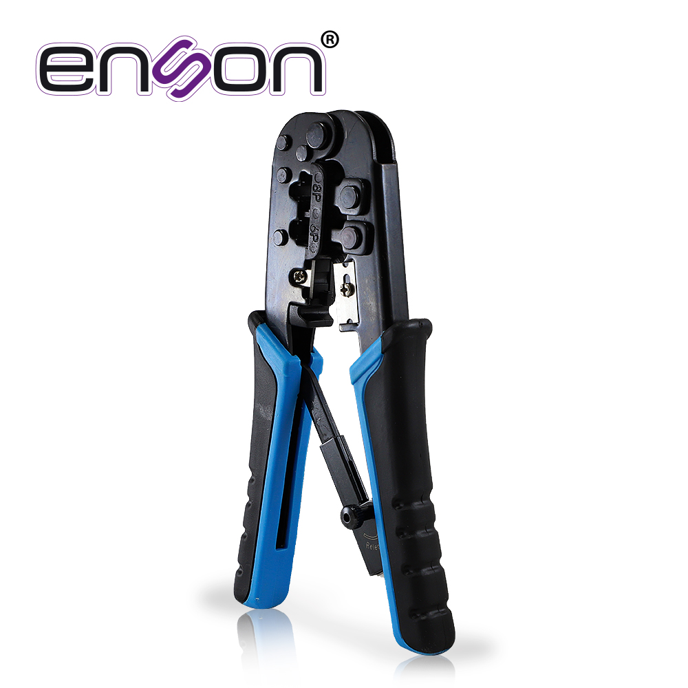 Imagen de PINZAS PONCHADORAS DE RJ45 ENSON ENS-NT02 PARA CONECTORES RJ45 (8 PINES) Y RJ11 (6 PINES) CON NAVAJA DE CORTE