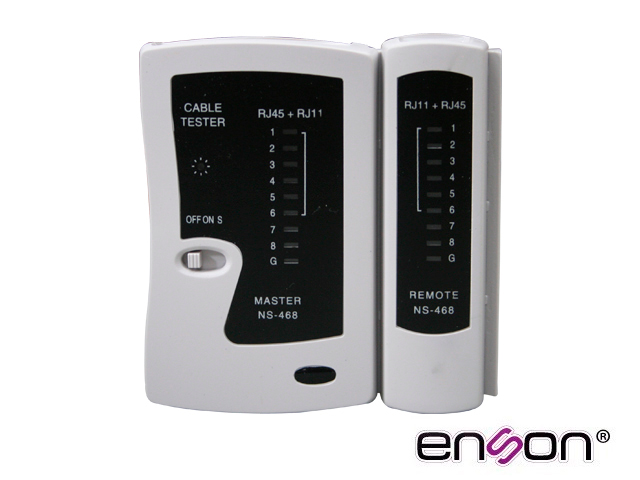 Imagen de TESTER PARA CABLE DE RED ENSON ENS-TELN1 IDEAL PARA IDENTIFICAR ERRORES DE TERMINADO Y CONTINUIDAD DE CABLES DE RED Y TELEFONICOS RJ45 Y RJ11