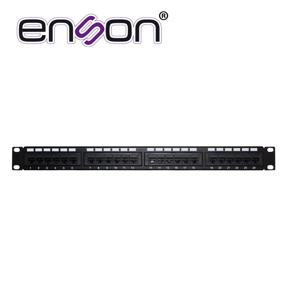 Imagen de PATCH PANEL ENSON ENS-PAT24C6A 1UR PRECARGADO CAT6A 24 PUERTOS MONTAJE EN RACK ESTANDAR 19 PULGADAS