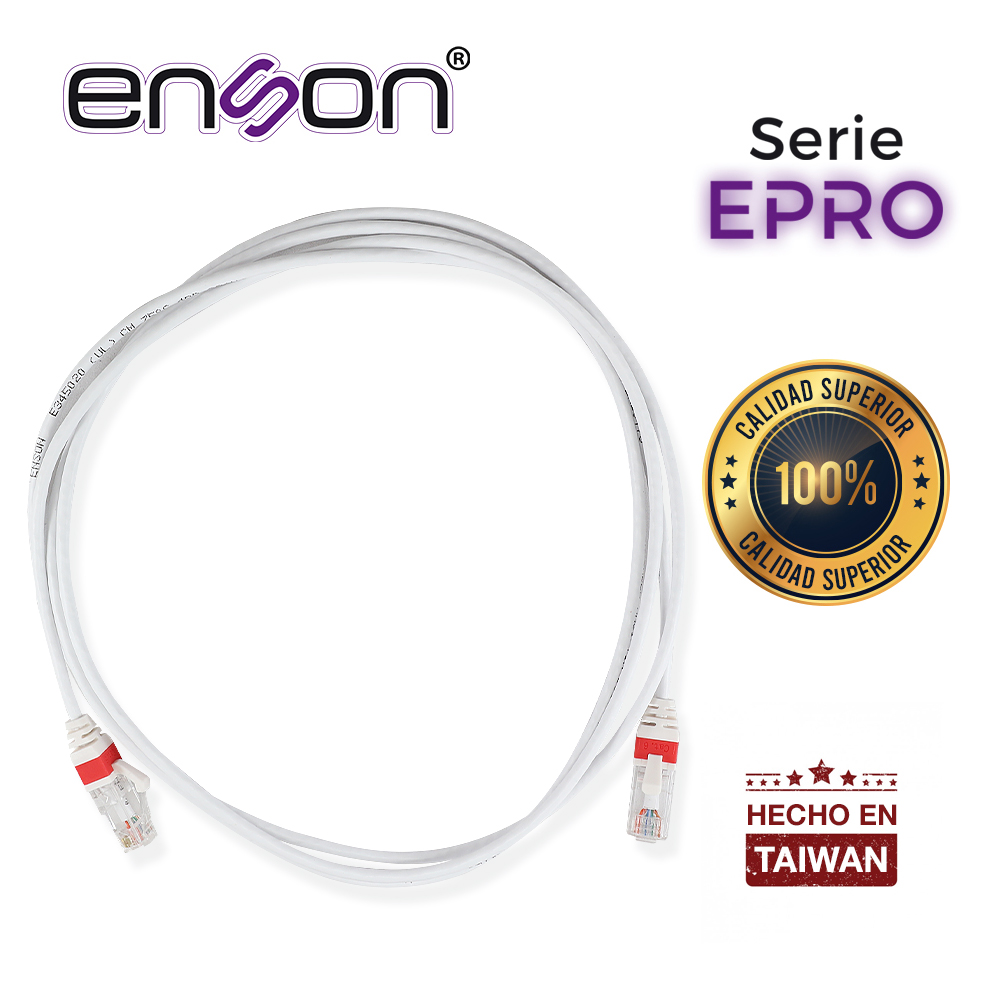 Imagen de PATCHCORD RJ45 ENSON EPRO-6PC210-WH DE 210CM CAT6 COLOR BLANCO ULTRADELGADO IDEAL PARA TERMINADOS EN PATCHPANEL DE ALTA DENSIDAD