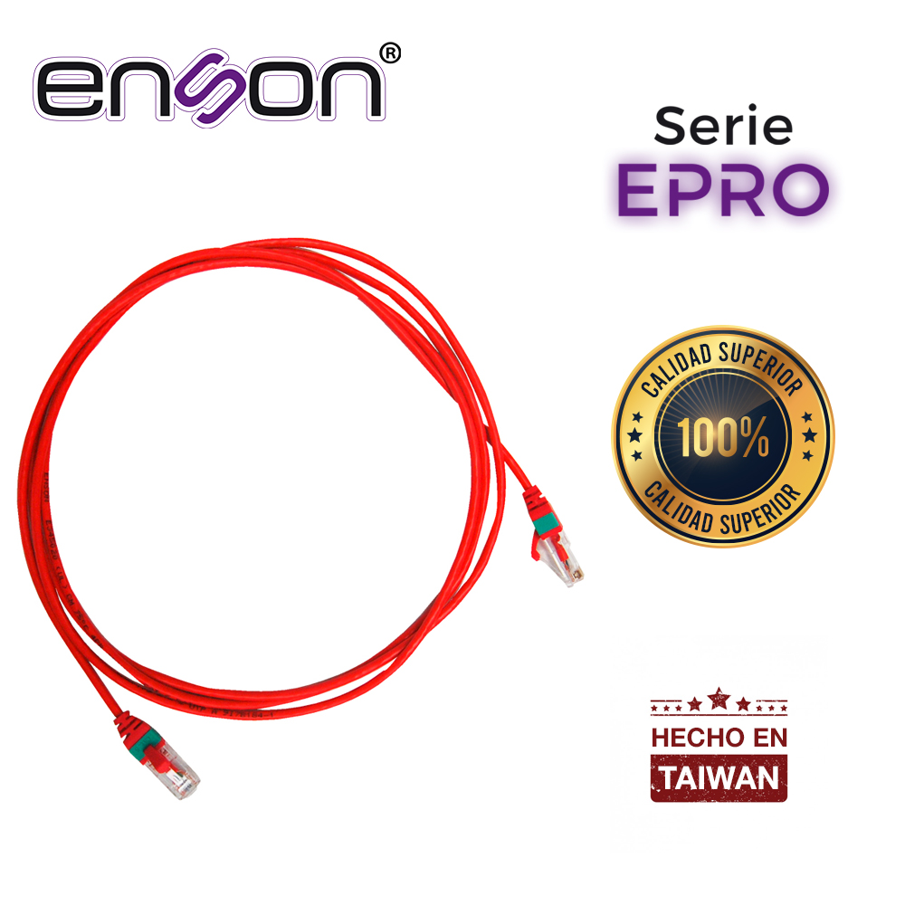 Imagen de PATCHCORD RJ45 CAT6 ENSON EPRO-6PC210-RD DE 210CM CAT6 COLOR ROJO ULTRADELGADO IDEAL PARA TERMINADOS EN PATCHPANEL DE ALTA DENSIDAD