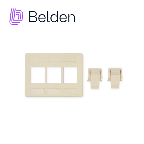 Imagen de ADAPTADOR MODULAR KEYCONNECT BELDEN AX102291 3 PUERTOS COMPATIBLE CON JACKS CAT6A CAT6 CAT5E FIBRA Y COAXIAL COLOR BLANCO USO INTERIOR MATERIAL PLÁSTICO UL94V