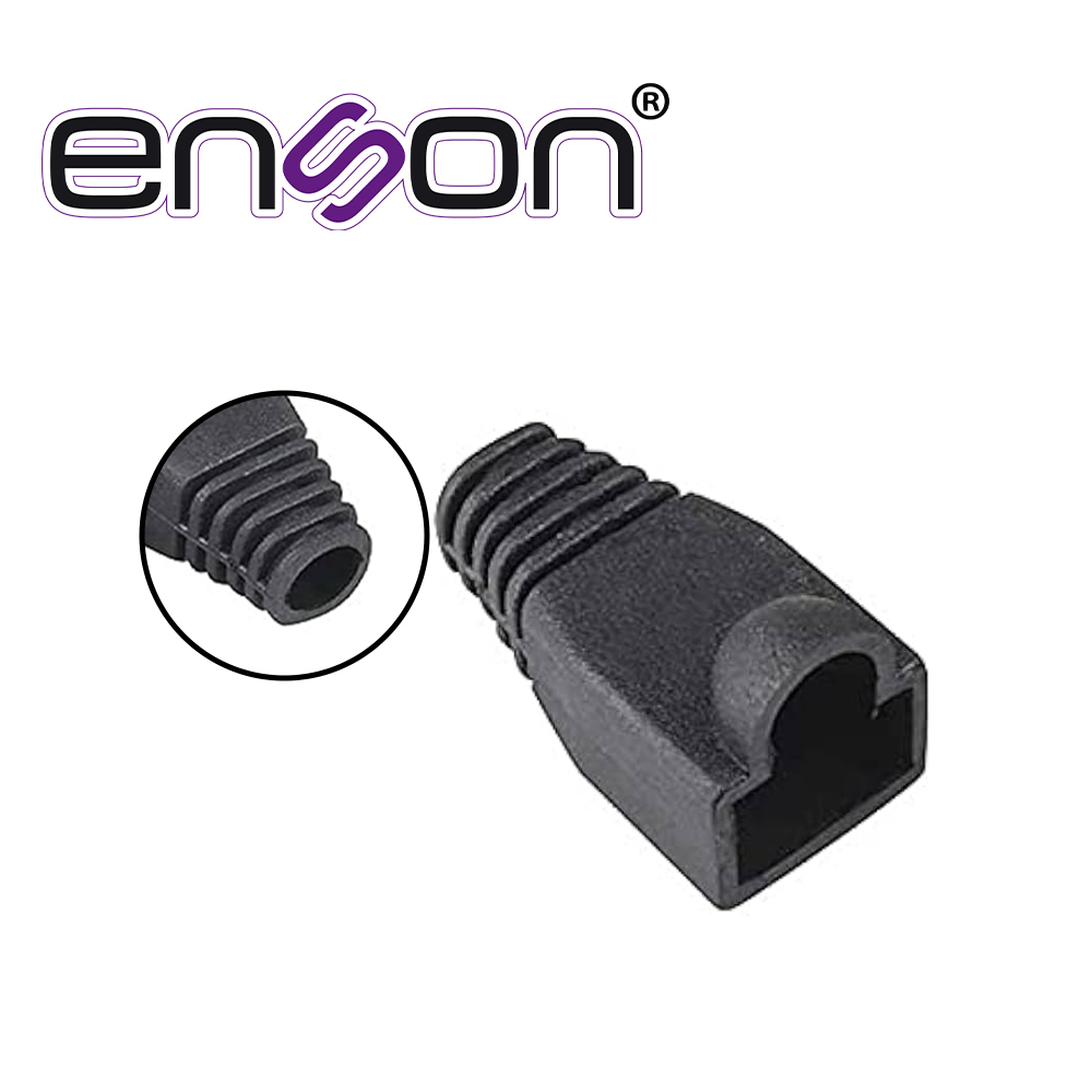 Imagen de BOTA PLASTICA NEGRA ENSON CAPUCHON PARA PROTECCION DE PLUG RJ45 PARA CABLE DE 6MM