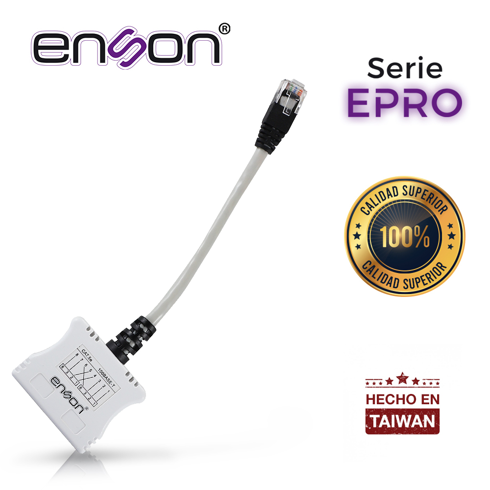 Imagen de MODULO DUPLEXOR PASIVO ENSON EPRO-T2 SOPORTA POE TRABAJA EN PAR IDEAL PARA ENVIAR DOS NODOS DE RED A TRAVES DE UN SOL0O CABLE UTP TRABAJA CON CAT5E Y CAT6