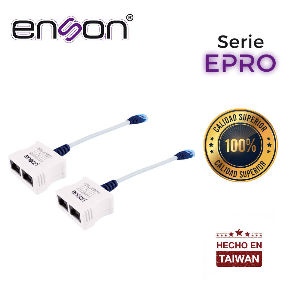 Imagen de KIT 2x EPRO-T2 DE DUPLEXORES PARA TRANSMITIR 2 NODOS POR UN SOLO CABLE SOPORTA POE ENSON EPRO-T2