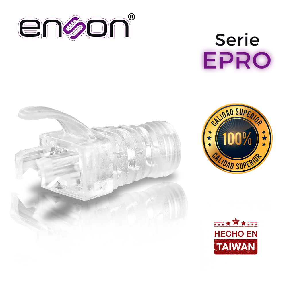Imagen de BOTA PARA CABLE UTP ENSON EPRO-BOOT-CL TRANSPARENTE IDEAL PARA EL TERMINADO Y CUIDADO DEL REMATADO, COMPATIBLE CON CAT5E/6/6A Y CON PLUGS ENSON EPRO-PLUG