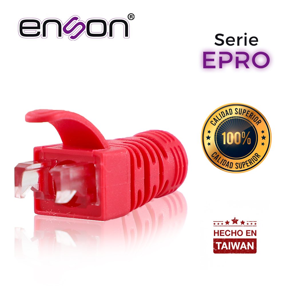 Imagen de BOTA PARA CABLE UTP ENSON EPRO-BOOT-RD COLOR ROJO IDEAL PARA EL TERMINADO Y CUIDADO DEL REMATADO, COMPATIBLE CON CAT5E/6/6A Y CON PLUGS ENSON EPRO-PLUG