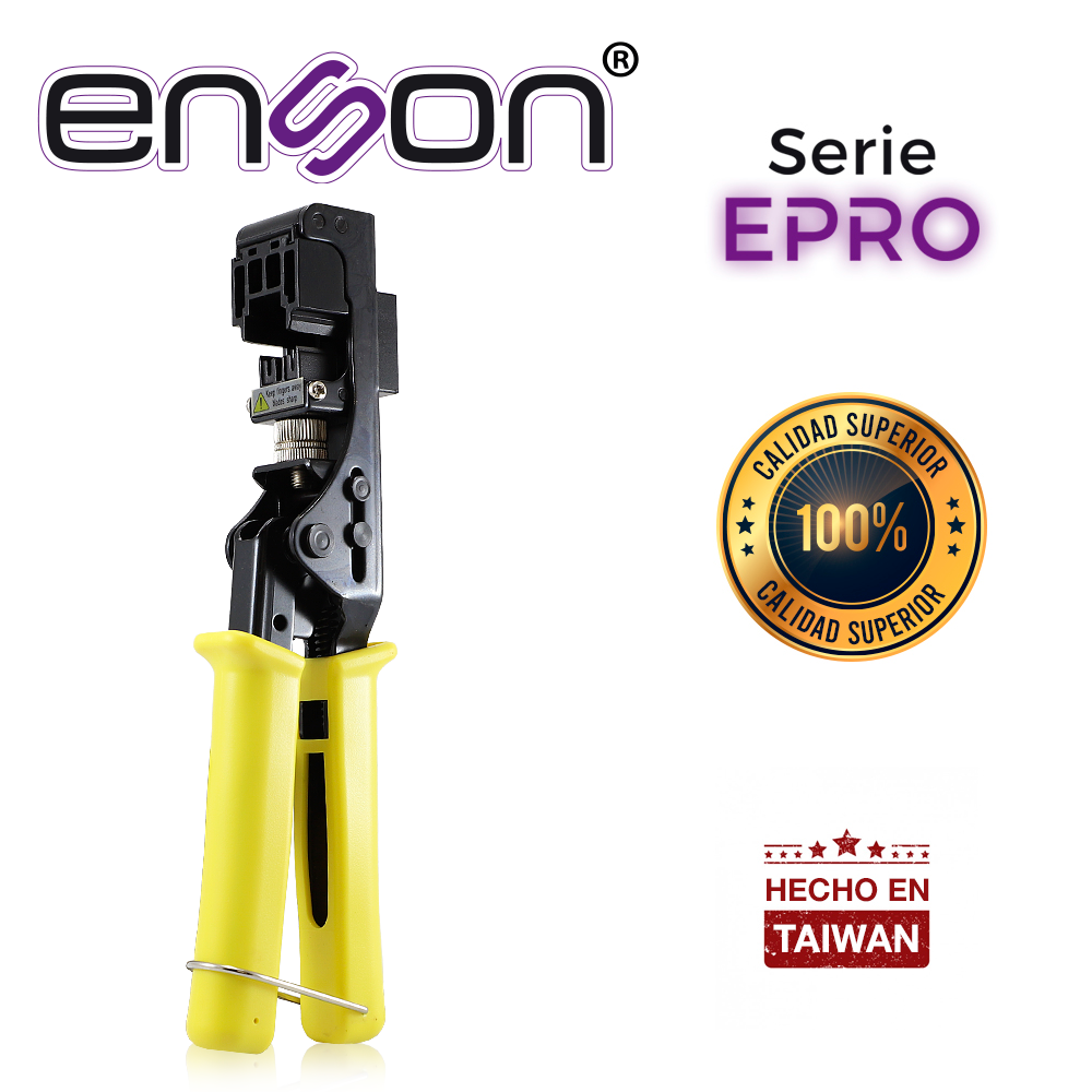 Imagen de PINZA REMATADORA ENSON EPRO-JACKTOOL SERIE EPRO, DISEÑADA PARA EL REMATADO CON JACK FACIL PONCHADO SERIE EPRO, PONCHA JACKS RJ45, CUENTA CON GUILLOTINA QUE CORTA EL EXCESO DE CABLE UTP, LO CUAL AGILIZA Y AHORRA TIEMPO EN PROYECTOS