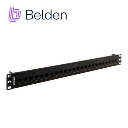Imagen de PATCH PANEL KEYCONNECT CAT6+ BELDEN AX103253 / NEGRO / 24 PUERTOS / 1UR / PRECARGADO / PIEZA