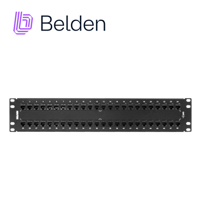 Imagen de PATCH PANEL KEYCONNECT CAT6+ BELDEN AX103255 / NEGRO / 48 PUERTOS / 2UR / PRECARGADO / PIEZA