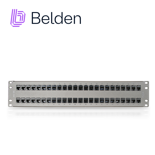 Imagen de PATCH PANEL KEYCONNECT CAT6A BELDEN AX103256 / TITANIUM / 48 PUERTOS / 2UR / PRECARGADO / PIEZA