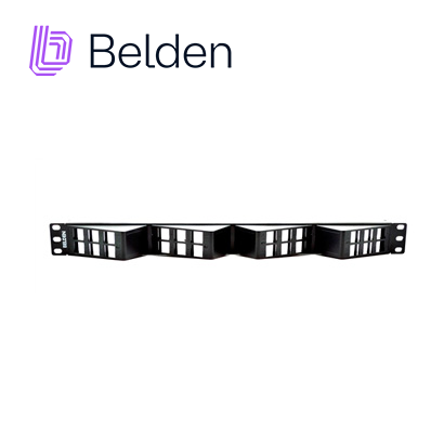 Imagen de PATCH PANEL KEYCONNECT CAT6/CAT6A BELDEN AX103248 / NEGRO / 24 PUERTOS / 1UR / ANGLEFLEX/VACIO / PIEZA