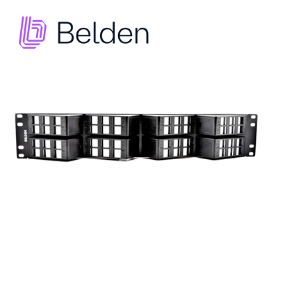 Imagen de PATCH PANEL KEYCONNECT CAT6/CAT6A BELDEN AX103249 / NEGRO / 48 PUERTOS / 2UR / ANGLEFLEX/VACIO / PIEZA