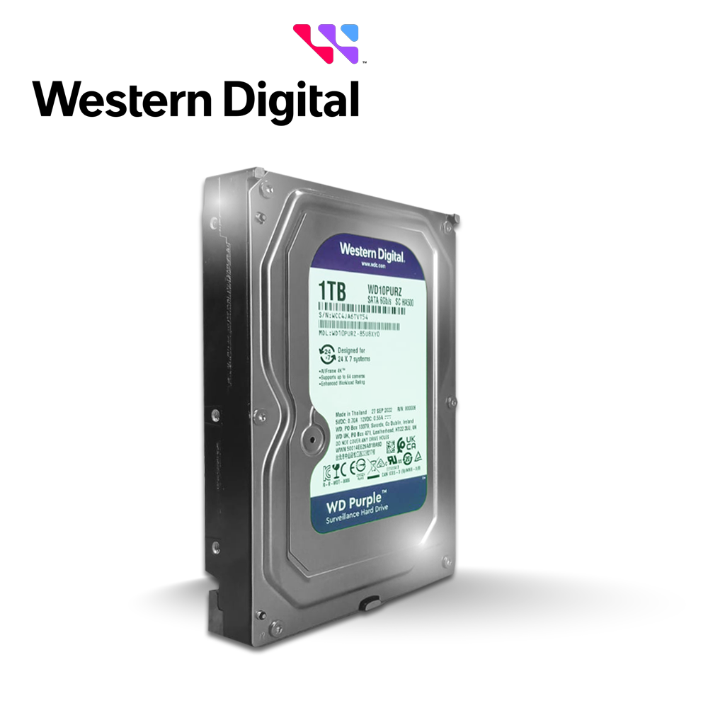 Imagen de DISCO DURO DD 1TB SATA WD PURPLE WD10PURX/Z OPTIMIZADO PARA VIDEOVIGILANCIA WD10PURZ COMPATIBLE CON DVRS Y NVRS DE CUALQUIER MARCA