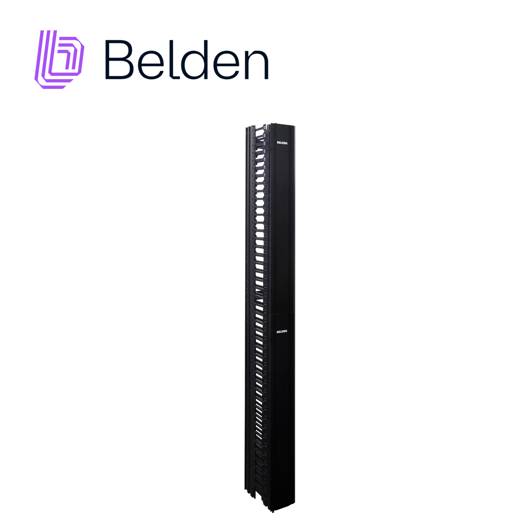 Imagen de ORGANIZADOR VERTICAL BELDEN BHVHH06 DE ALTA DENSIDAD 6PULGADAS ANCHO 84 PULGADAS ALTO ADMINISTRACION FRONTAL Y POSTERIOR 45 UR CON TAPA NEGRO