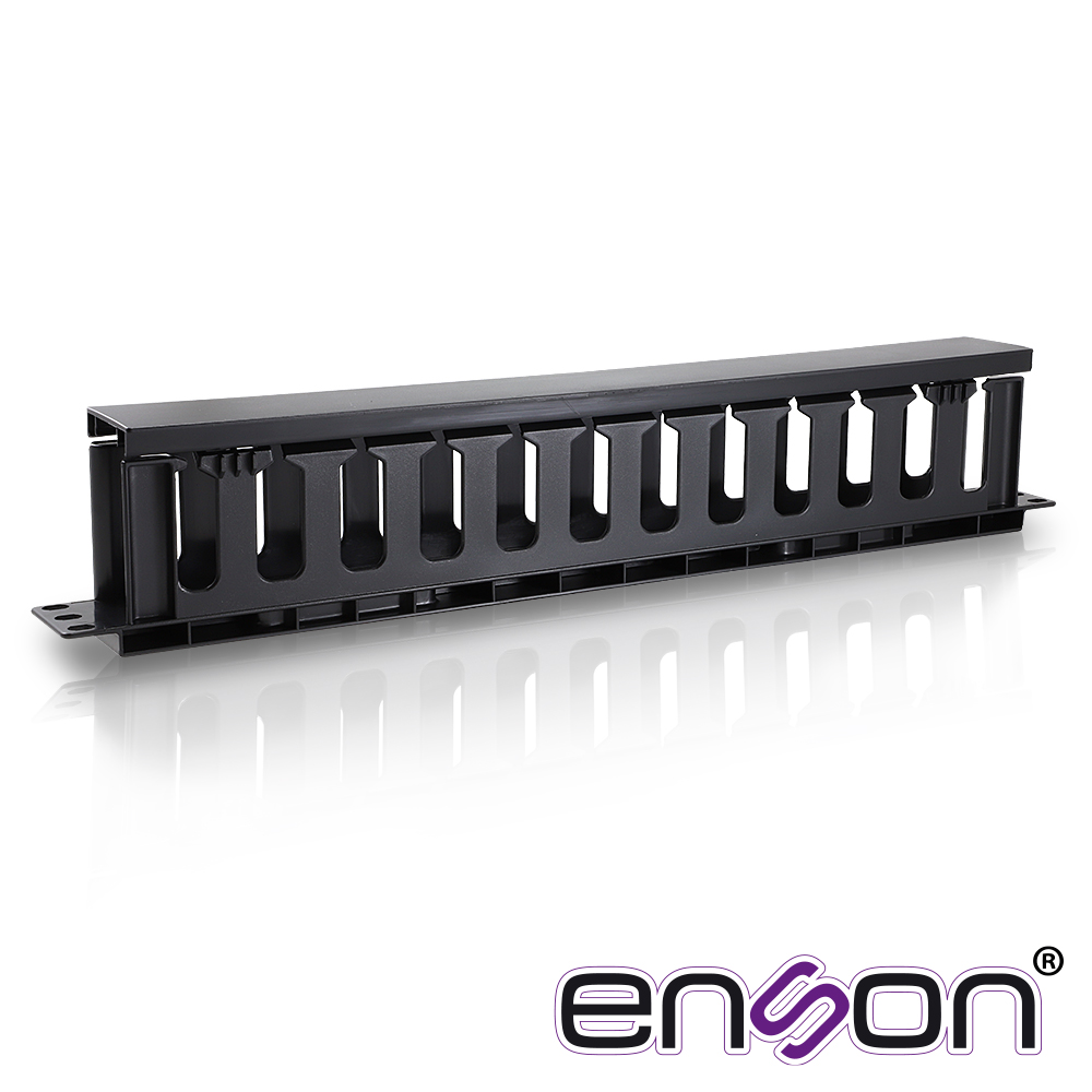 Imagen de ORGANIZADOR HORIZONTAL FRONTAL PARA RACK ENSON ENS-CM14 1UR CON PEINES DE POLICARBONATO TAPA REMOVIBLE Y ABATIBLE PARA MAYOR PROTECCION Y MEJOR ACCESO CUMPLE CON NORMA EIA