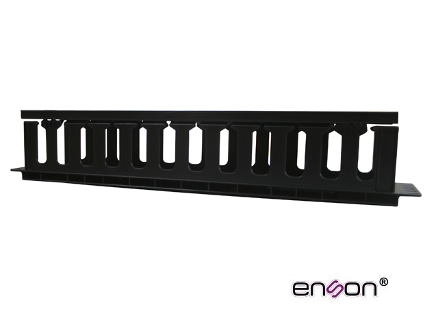 Imagen de ORGANIZADOR HORIZONTAL FRONTAL PARA RACK ENSON ENS-CM24 2UR CON PEINES DE POLICARBONATO TAPA REMOVIBLE Y ABATIBLE PARA MAYOR PROTECCION Y MEJOR ACCESO CUMPLE CON NORMA EIA