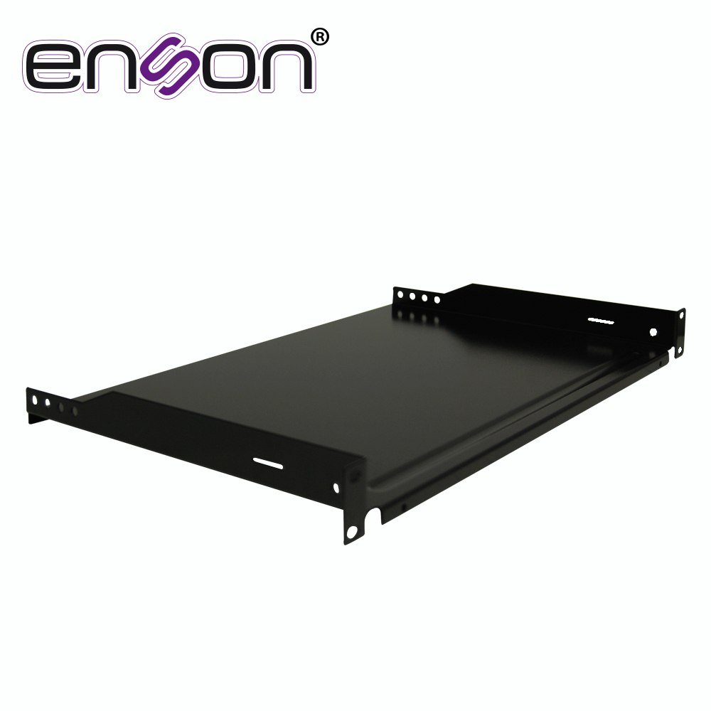 Imagen de CHAROLA PARA RACK ENSON ENS-RTR1U FIJACION FRONTAL A DOS PUNTOS SOLIDA DE 1 UNIDAD DE RACK, COMPATIBLE CON RACKS Y GABINETES ENSON