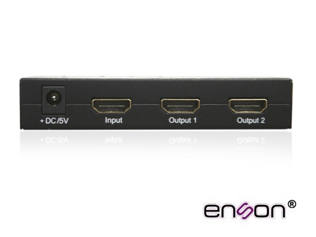 Imagen de DISTRIBUIDOR HDMI ENSON ENS-HDMI12 CON UNA ENTRADA Y DOS SALIDAS HDMI PARA DISTRIBUIR EL VIDEO DE UN DISPOSITIVO (LAPTOP, GRABADOR DE VIDEO, CONSOLAS DE VIDEOJUEGO, ETC) A DOS PANTALLAS DISTINTAS AL MISMO TIEMPO, INCLUYE FUENTE DE ALIMENTACIÓN DE 5V